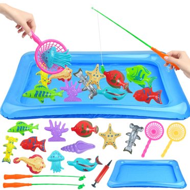 18PCS Kids Bath Toy Set Creative Educational Magnetic Fishing Toy Bathtub Toy