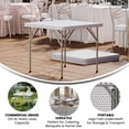 thumbnail image 2 of Flash Furniture Square Granite White Plastic Folding Table, 2 of 9