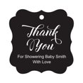 thumbnail image 1 of Darling Souvenir Baby Shower Thank you Favor Tags Custom Hang Gift Tags-Black-100 Tags, 1 of 1