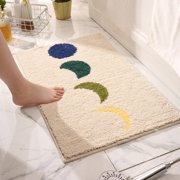 Soft Absorbent Microfiber Bathroom Rug 40x60cm, Non-Slip Shower Carpet Mat, Machine Washable Quick Dry Bath Mat for Bathroom Floor Tub, Yellow