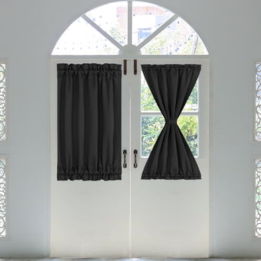 PiccoCasa 1 Panneau Rideaux de Porte Maison Occultants pour Fenêtre, Noir G. 25 Pouces x L. 40 Pouces