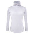 thumbnail image 3 of MSJUHEG Womens Tops Plus Size Tops For Women Autumn And Winter Solid Color High-Neck Basic Base Shirt Workout Tops For Women White Xl, 3 of 5