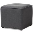 thumbnail image 1 of Baxton Studio Corinne Pouf Carré de 16 Pouces en Gris Foncé, 1 of 6