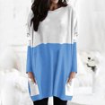 thumbnail image 2 of Diufon Fall Tunics for Women Trendy Color Block Blouses Round Neck Long Sleeve Tops with Pockets, 2 of 4