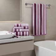 Yrmaups Velvet Towel Set, Bath Towel and Washcloth Set, Absorbent Stripe Towel for Bathroom, Luxury Towel Set for Guest, Towel Set, Bath Towel Set, Washcloth Set, Hotel Towel Set, Plush Towel Set