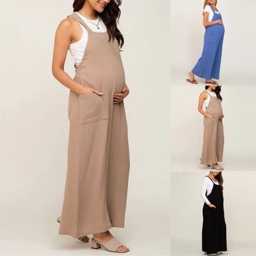 JGJNFE Combinaison de Maternité, Barboteuse de Maternité, Salopettes de Maternité pour Femmes en Coupe Ample Confortable et Couleur Unie Classique, Ces Salopettes en Denim pour Tenue Décontractée avec Bretelles Facilement Ajustables