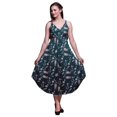 thumbnail image 1 of Bimba Robe à Imprimé Floral pour Femme, Bretelles Spaghetti, Col en V, Midi, Tenue de Plage - X-Grand, 1 of 1
