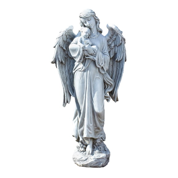 Joseph's Studio by Roman, Angel Holding Baby, Garden Collection, Religious Statue, Memorial, Angel, Garden D茅cor (13x8x25)