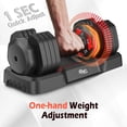 thumbnail image 2 of Pooboo 15-55 lbs Adjustable Dumbbell Set Adjustable Weight Settings Dumb Bells for Exercise Workout Equipment 55 lbs*2, 2 of 15