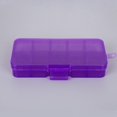 thumbnail image 4 of Thinsony 10 Grid Plastic Jewelry Removable Storage Box Beads Container Earring Purple 12.8x6.5x2.2cm 1Set, 4 of 5