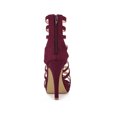 thumbnail image 2 of BLISSFUL STEP Women's Open Toe Platform Stiletto Heel Cage Heeled Sandals Burgundy 6, 2 of 8