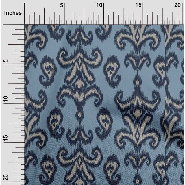 oneOone Polyester Lycra Fabric Paisley & Floral Ikat Fabric Prints By Yard 56 Inch Wide