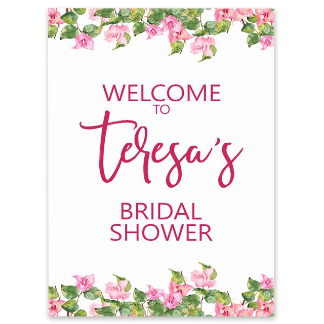 Darling Souvenir MADE WITH LOVE PersonalizedWelcomeSignFor Bridal Shower,Flower Border,Bridal Shower Collection Great For Your Celebrations- 18x 12