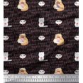 thumbnail image 1 of Soimoi Poly Crepe Fabric Sweet Cat Kids Printed Fabric 1 Yard 52 Inch Wide, 1 of 3