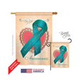 thumbnail image 1 of Breeze Decor 15095 Drapeau de Maison à Impression Verticale à 2 Côtés « Ovarian Awaress » - 28 x 40 Po, 1 of 1