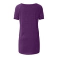 thumbnail image 3 of Womens Summer Solid Round Neck Loose Short Sleeve Tops T-shirt Blouse, 3 of 5