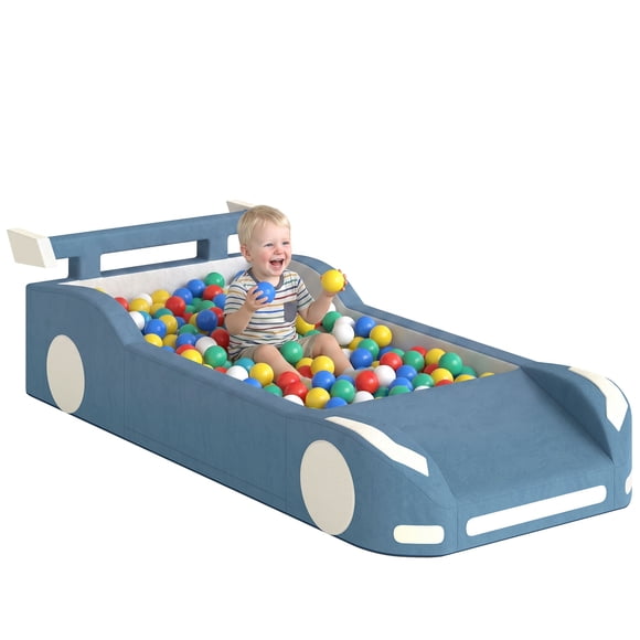 Qaba Jouets d'Escalade pour Tout-Petits Se Convertissent en Fosse à Balles Ou Lit pour Tout-Petit, Bleu