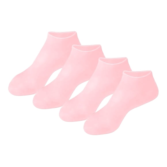 Redempat 2pair Moisturizing Silicone Socks Skin-Friendly Care For Exfoliating Feet 3. Flexibility Foot Care Pink One size fits all