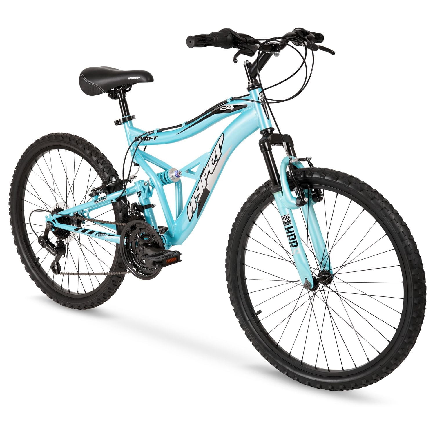 Hyper Bicycles 24" Girl's Swift Mountain Bike for Kids, Blue