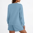 thumbnail image 4 of HAiming Ensemble 2 Pcs pour Femmes Chandail Col Rond Chandails en Molleton et Shorts Surdimensionnés Amples, 4 of 5
