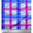 thumbnail image 1 of Soimoi Blue Heavy Canvas Fabric Check Check Printed Fabric 1 Yard 58 Inch Wide, 1 of 4