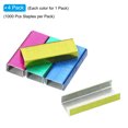 thumbnail image 3 of Unique Bargains Staples for Stapler, 4 Pack(1000Pcs Staples Per Pack) #10 Mini 3/16 Inch Staples Rose Red/Blue/Yellow/Green, 3 of 7