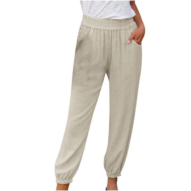 Birdeem Fashion Women Plus Size Drawstring Casual Solid Elastic Waist Pocket Loose Pants