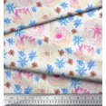 thumbnail image 3 of Soimoi Blue polyester Crepe Fabric Floral Decor Fabric Printed BTY 42 Inch Wide, 3 of 3