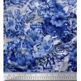 thumbnail image 1 of Soimoi Blue Rayon Fabric Stripe & Floral Print Fabric by The Yard 56 Inch Wide, 1 of 3