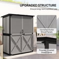 thumbnail image 4 of Outsunny Armoire de Rangement Extérieure, Remise de Jardin en Bois avec 2 Tablettes, Gris, 4 of 10
