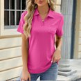 thumbnail image 2 of FAIWAD Women's Plus Size Summer Tops Short Sleeve V Neck Tunic Tops Summer Basic Lapel Pullover Tops, 2 of 3