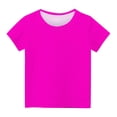 thumbnail image 3 of T-Shirts pour Filles Col Rond Manches Courtes Été Hauts Enfants Basiques 3-14 Ans, 3 of 5