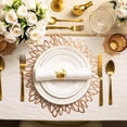 thumbnail image 2 of Yhmxh Gold Metallic Round Placemats Bulk Pressed Vinyl Leaf Dinning Kitchen Table Mats Decorations Setting Place Mats for Christmas Wedding Thanksgiving Party Event Holiday Autumn Harvest, 2 of 7