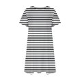 thumbnail image 4 of FcBaudy Robe à Manches Courtes à Col Rond Longueur Genou, Robes d'Été pour Femmes Robe T-Shirt d'Été Décontractée pour Femmes Tunique Ample à Manches Courtes avec Poches pour Femme Jupe Imitation Coton, 4 of 5