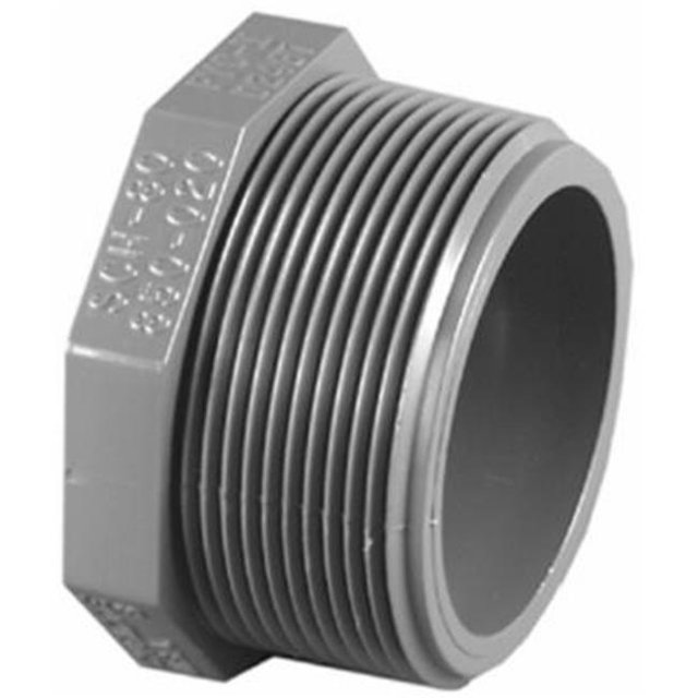 Charlotte Pipe PVC 08113 1400HA 1 Po PVC Horaire 80 Bouchon de Filetage de Tuyau Mâle