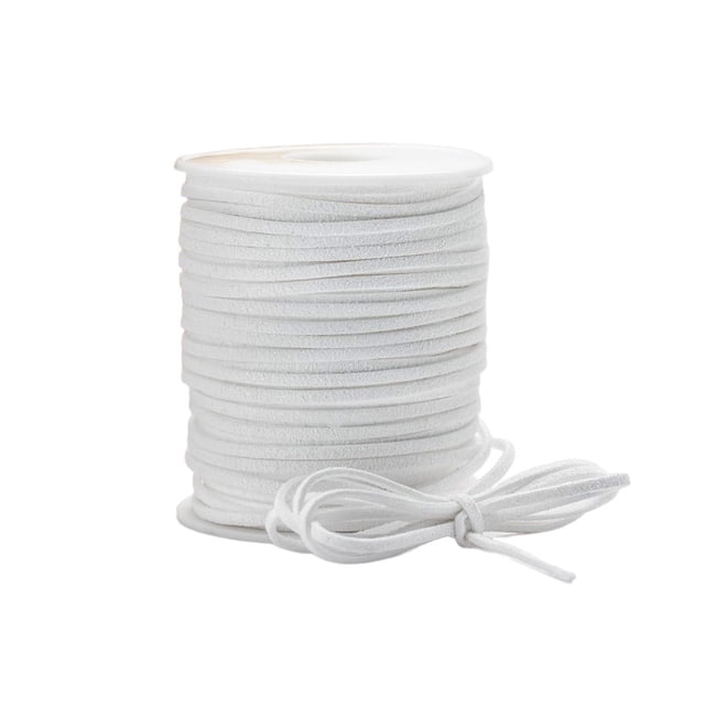 ziyahi 1 Rouleau en Cuir Bijoux Faisant Cordon Portable Remplacement DIY Réglable Solide Couleur Résistant à la Déchirure Collier Cheville Fil Tuyau Rose Blanc