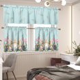 thumbnail image 3 of Easter Day Cute Bunny Window Treatment Tiers for Kitchen Living Room Decor Flower Rabbit Window Curtain Set of 3,Rod Pocket Kitchen Curtain Valance and Tiers Set,Size S, 3 of 4