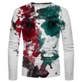 thumbnail image 4 of CEHVOM T-shirt à Manches Longues pour Homme, Coupe Ample, Col Rond, Impression 3d, Haut, Solde, 4 of 5