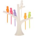 thumbnail image 1 of Tree and Bird Shaped Plastic Toothpick Fruit Fork (White), 1 of 8