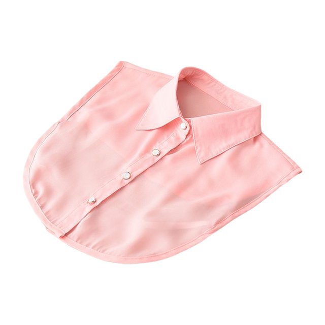 Wweixi Women Simple Design Solid Color False Collar Girls Formal Fake Half Shirt Decorative Detachable Lapel Accessory Pink Point