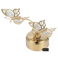thumbnail image 3 of 24K Gold Plated Music Box with Crystal Studded Double Butterfly Figurine by Matashi, 3 of 7