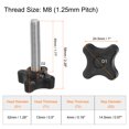 thumbnail image 2 of Uxcell 2 Pieces Star Knobs M8 x 45mm Metric Threaded Stud 32mm 4-Point Plastic Head Clamping Thumb Screws, 2 of 7