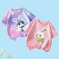 thumbnail image 2 of Jamicy Chemises de Bain pour Filles Cadeau pour Enfants Hauts Mignons pour Filles 2 Pcs Manches Courtes T-Shirts d'Été Mode T-Shirts Graphiques Col Rond Chandail Tee, 2 of 3