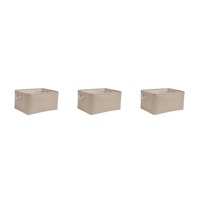 Maytalsory Sturdy Rope Handle Storage Bin Convenient And Reliable Storage Solution Beige 36*26*16 3Set