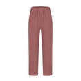 thumbnail image 4 of Liquidation d'Économies d'Été! PEZHADA Pantalon Harem Fuselé Lanterne Décontracté pour Femme Coupe Ample Style Lin Pantalon Cheville d'Été Ample avec Poche Rouge, 4 of 6