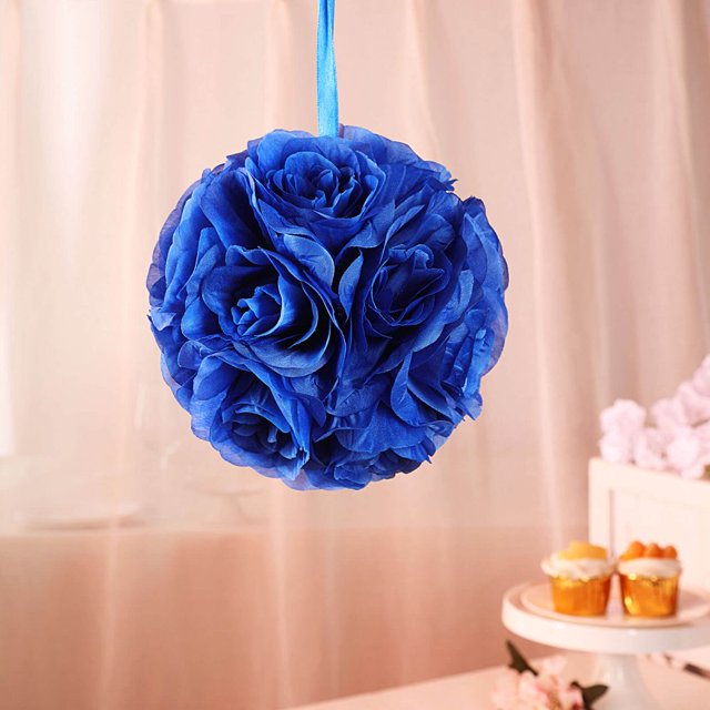 CHOK 2 Pack | 7” Mauve Flower Ball Silk Rose Pomander Kissing Ball