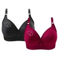 thumbnail image 1 of Bras for Women, 2PCS Womans Printing Gathered Together Large Size Daily Bra Underwear No Rims, 1 of 9