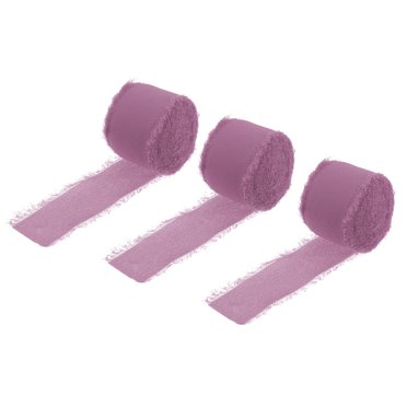 Unique Bargains Ruban Chiffon 1.5 Pieds x 8 Yards, Ruban Gris Violet Chiffon, Ruban en Soie pour Mariage, Décoration d'Arrangement Floral 3 Pcs