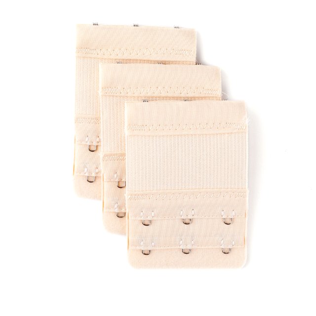 INSPIRE CHIC 3pcs Lady 2 x 3 Hook and Eye Tape Stretchy Extension Bra Extender Beige