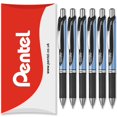 thumbnail image 1 of Pentel Energel BLN75 Retractable Gel Ink Rollerball Pens, Fine Point, 0.5mm, Black Ink, 6 Pack, 1 of 5